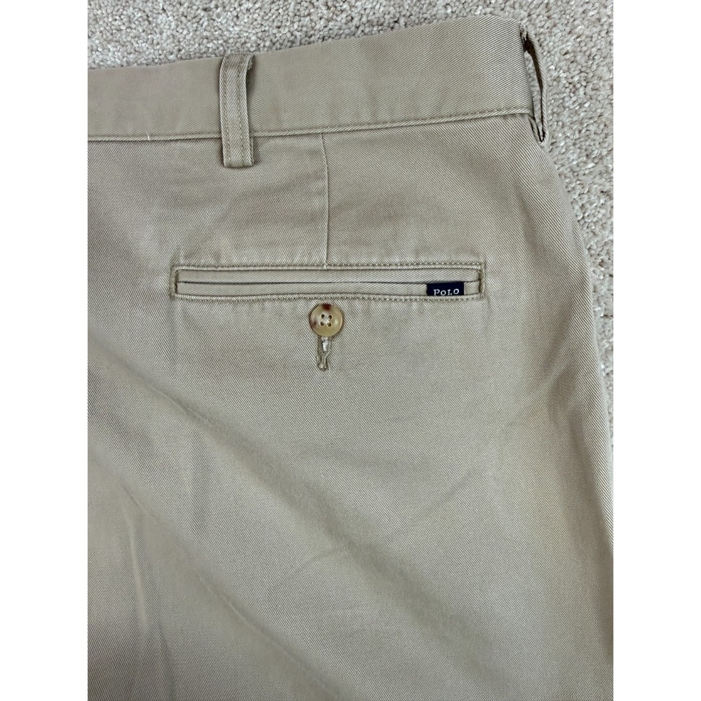 Polo Ralph Lauren Classic Fit Men's 40x30 Pants Tan Khaki Pleated Chino Preppy - Picture 8 of 9